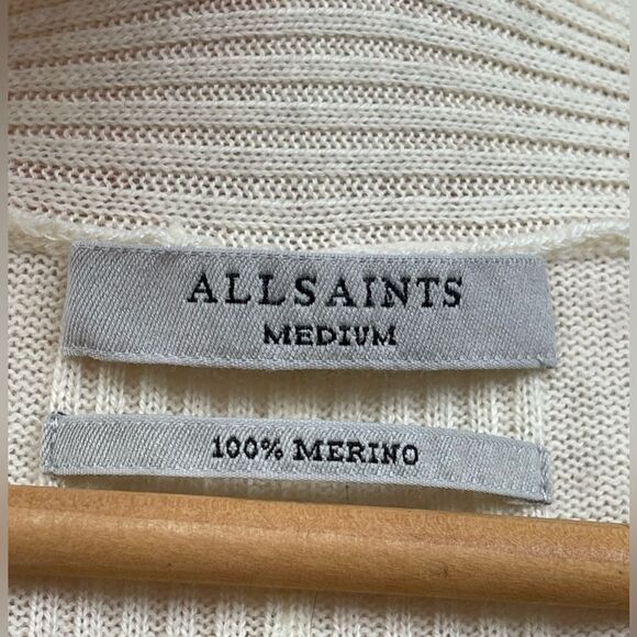 Allsaints Marea Tie Dye Cardigan Sweater Merino Wool Rainbow Cream New M - Picture 9 of 17